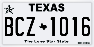 TX license plate BCZ1016