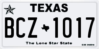 TX license plate BCZ1017