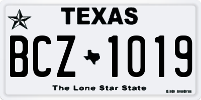 TX license plate BCZ1019