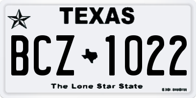 TX license plate BCZ1022