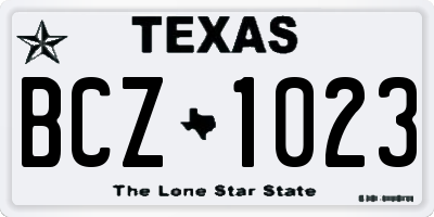 TX license plate BCZ1023