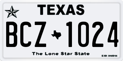 TX license plate BCZ1024