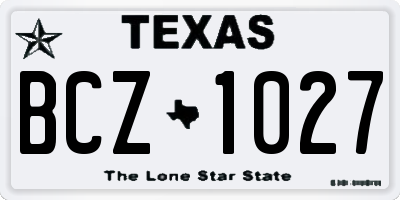 TX license plate BCZ1027
