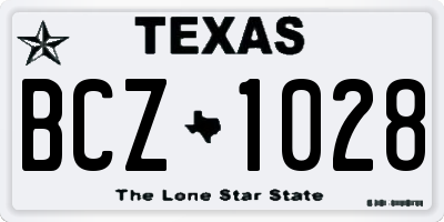 TX license plate BCZ1028