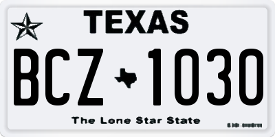 TX license plate BCZ1030