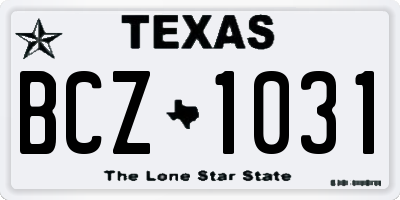 TX license plate BCZ1031