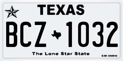 TX license plate BCZ1032