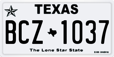 TX license plate BCZ1037