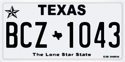 TX license plate BCZ1043