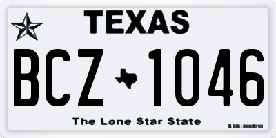 TX license plate BCZ1046