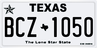 TX license plate BCZ1050