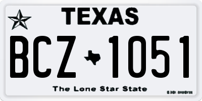 TX license plate BCZ1051