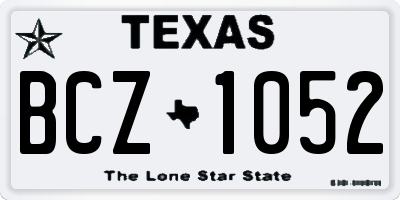 TX license plate BCZ1052