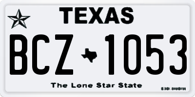 TX license plate BCZ1053