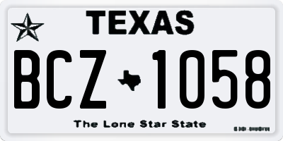 TX license plate BCZ1058