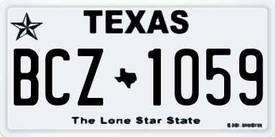 TX license plate BCZ1059