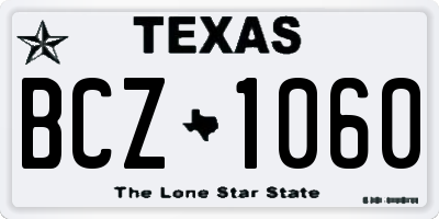 TX license plate BCZ1060