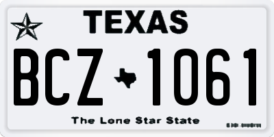 TX license plate BCZ1061