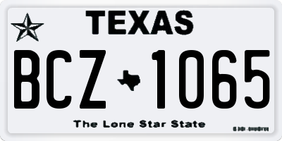 TX license plate BCZ1065