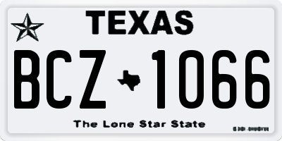 TX license plate BCZ1066