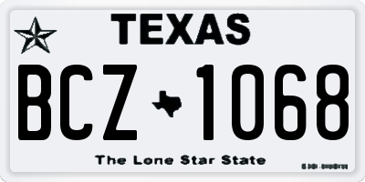 TX license plate BCZ1068
