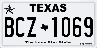 TX license plate BCZ1069