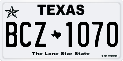 TX license plate BCZ1070