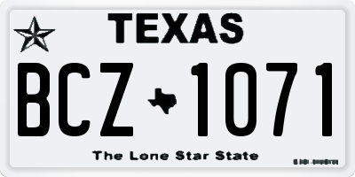 TX license plate BCZ1071