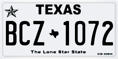 TX license plate BCZ1072