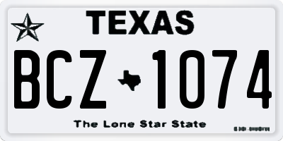 TX license plate BCZ1074
