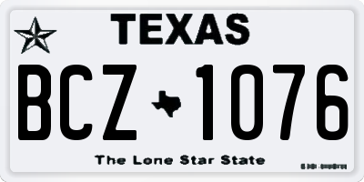 TX license plate BCZ1076