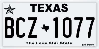 TX license plate BCZ1077