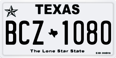 TX license plate BCZ1080