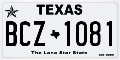 TX license plate BCZ1081