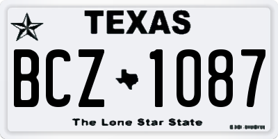 TX license plate BCZ1087