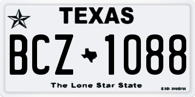 TX license plate BCZ1088