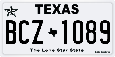 TX license plate BCZ1089