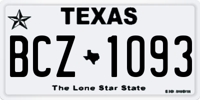 TX license plate BCZ1093
