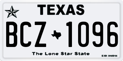 TX license plate BCZ1096