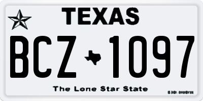 TX license plate BCZ1097