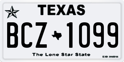 TX license plate BCZ1099