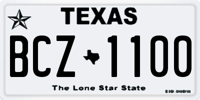 TX license plate BCZ1100