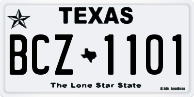 TX license plate BCZ1101