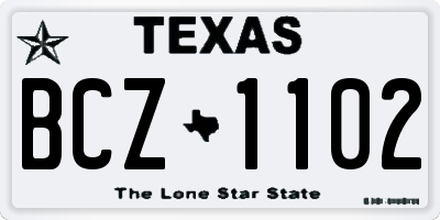 TX license plate BCZ1102
