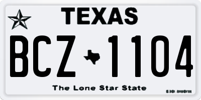 TX license plate BCZ1104