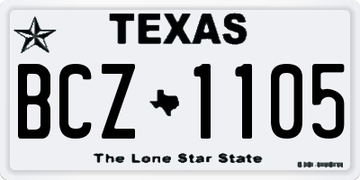 TX license plate BCZ1105