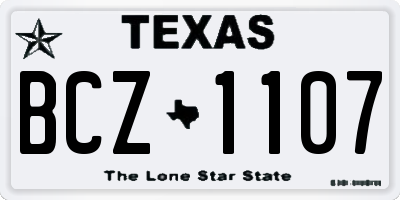TX license plate BCZ1107