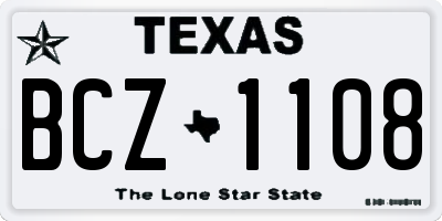TX license plate BCZ1108