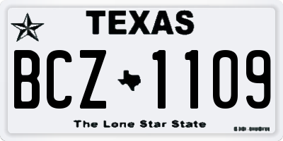 TX license plate BCZ1109