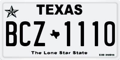 TX license plate BCZ1110